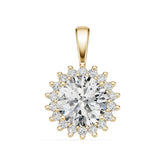 Platinum Semi Mount Pendant Setting Round Ro 6x6mm Syz Jewelry