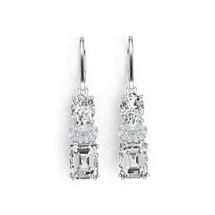 Sterling Silver Semi Mount Earrings Setting Emerald OCT 9X7mm OV 8X6mm DHJ