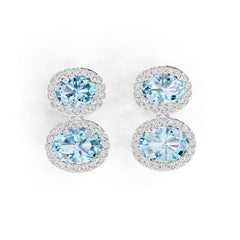 18K Gold Semi Mount Earrings Setting Oval Ov 9x6mm Diamond Accent Syz Jewelry