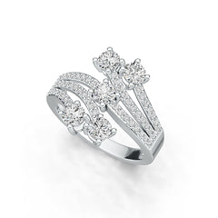 10K Gold Semi Mount Ring Setting Round RD 4x4mm Moissanite Accent DHJ