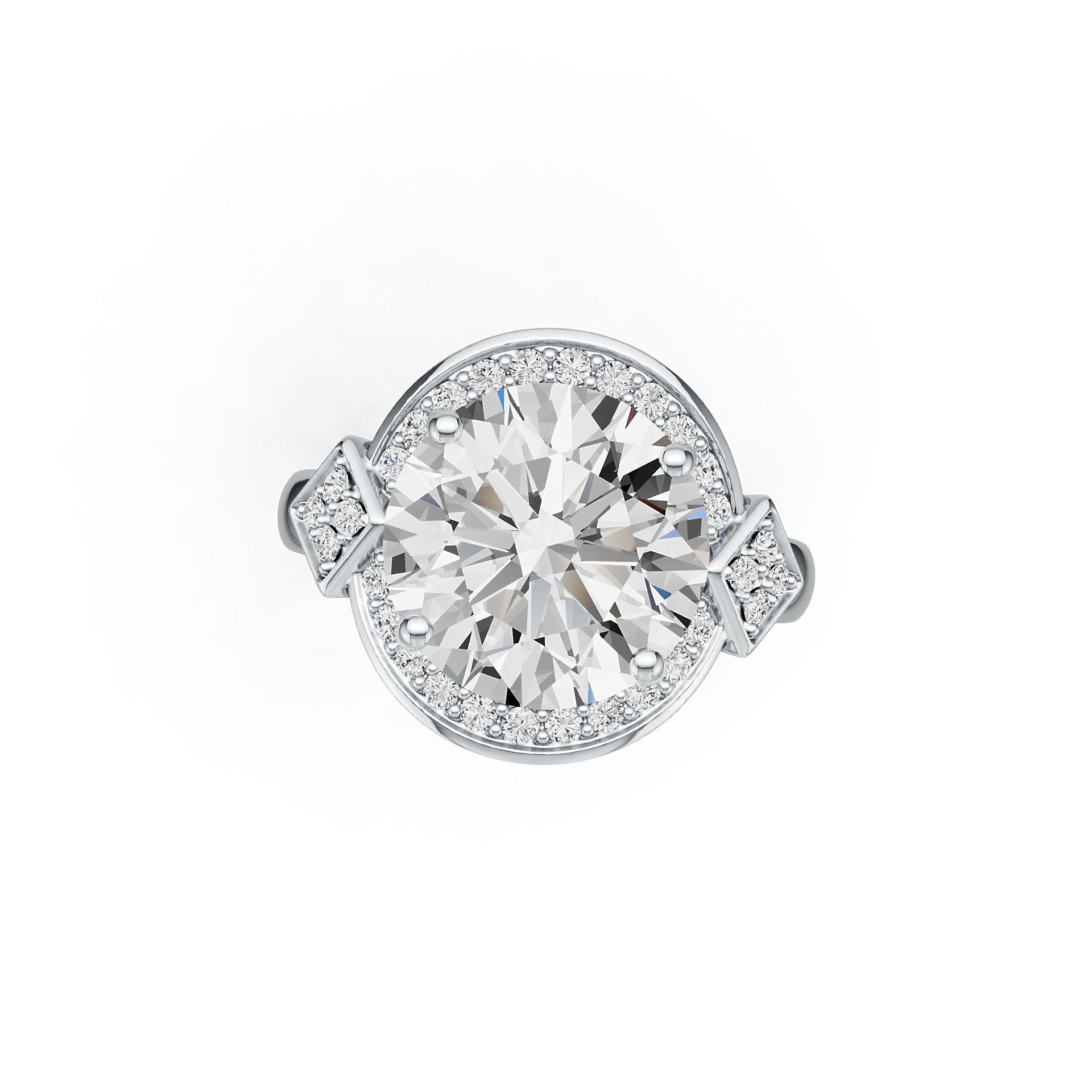 Sterling Silver Semi Mount Ring Setting Round RD 12X12mm DHJ