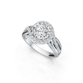10K Gold Semi Mount Ring Setting Round RD 8x8mm Moissanite Accent DHJ
