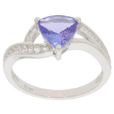 18K Gold Semi Mount Ring Setting Trillion Tri 7x7mm Split Diamond Accent Syzjewelry