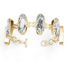 14K Gold Semi Mount Bracelet Setting Oval Ov 30x10mm Syz Jewelry