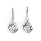 14K Gold Semi Mount Earrings Setting Heart HT 7X7mm Bezel DHJ