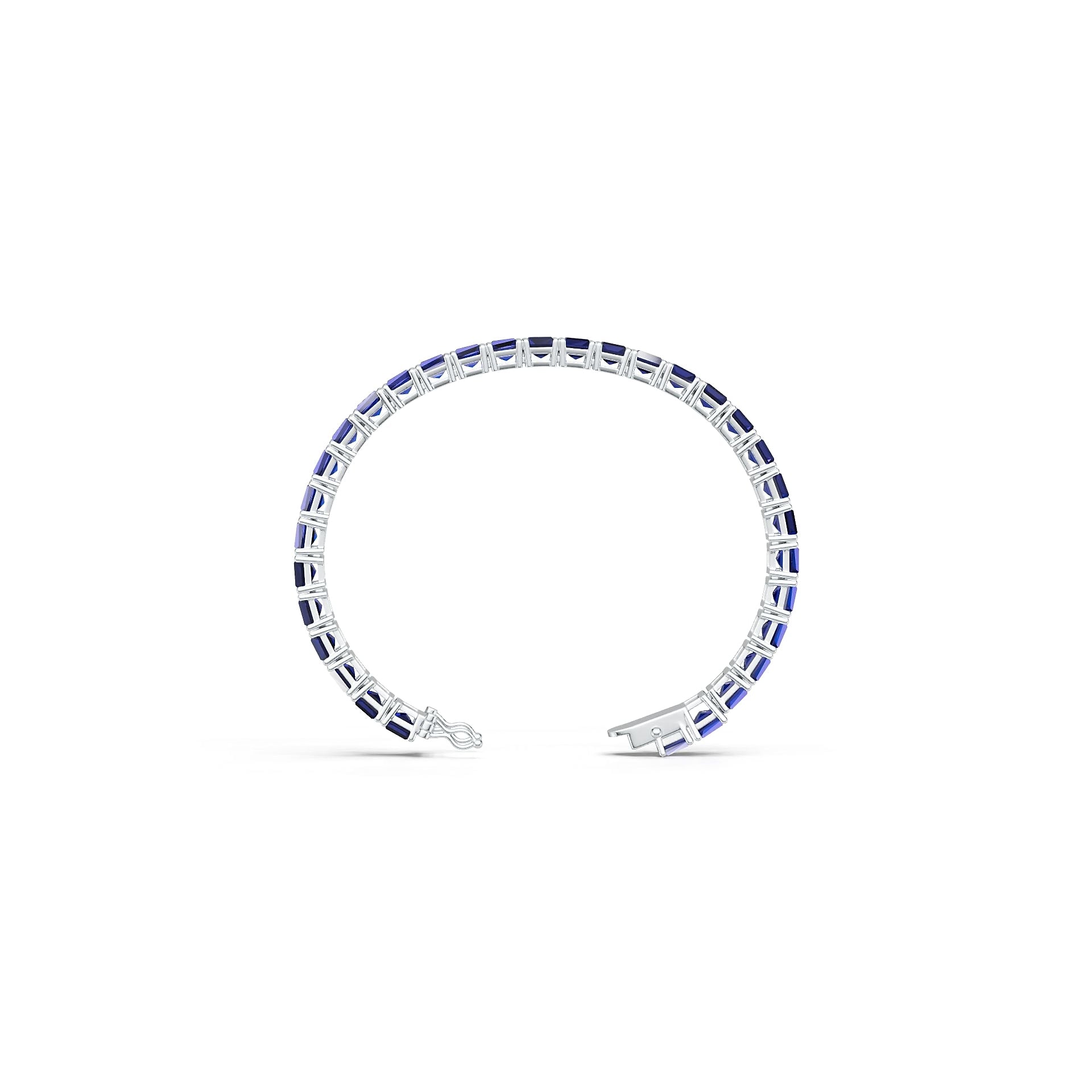 Sterling Silver Semi Mount Tennis Bracelet Setting Emerald OCT 7X5mm North South Syzjewelry