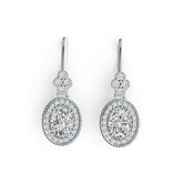 14K Gold Semi Mount Earrings Setting Oval OV 7X5mm Diamond Accent DHJ