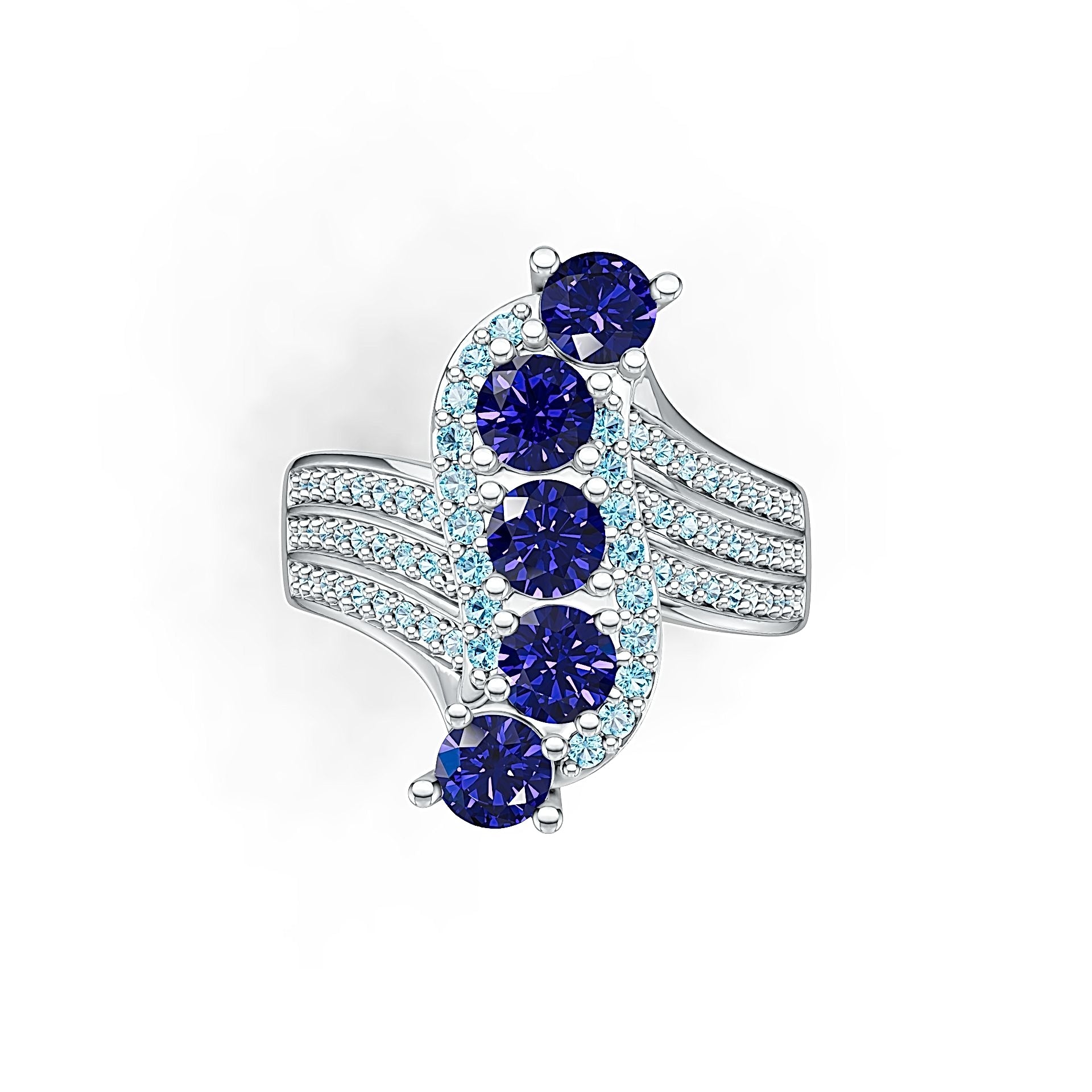 Sterling Silver Semi Mount Ring Setting Round RD 4.7x4.7mm DHJ