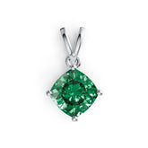 Sterling Silver Semi Mount Pendant Setting Cushion CU 7X7mm DHJ