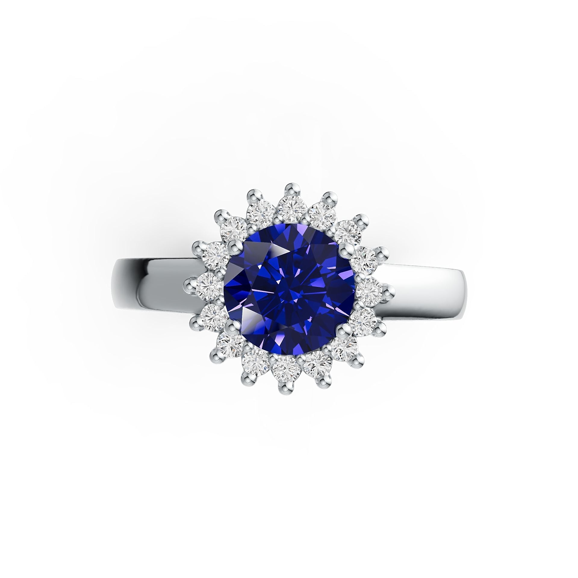 Sterling Silver Semi Mount Ring Setting Round RD 7X7mm Halo Syzjewelry