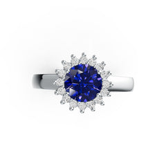 Sterling Silver Semi Mount Ring Setting Round RD 7X7mm Halo Syzjewelry