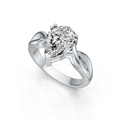 14K Gold Semi Mount Ring Setting Pear PE 12X8mm Twist Shank DHJ