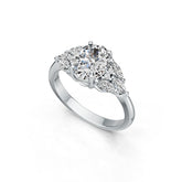 14K Gold Semi Mount Ring Setting Oval OV 8X10mm Diamond Accent DHJ