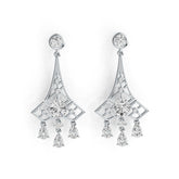 18K Gold Semi Mount Earrings Setting Round RD 9x9mm Diamond Accent DHJ