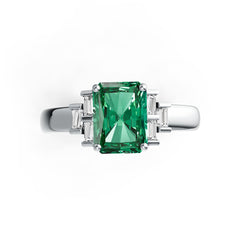 Sterling Silver Semi Mount Ring Setting Emerald OCT 8X6mm DHJ