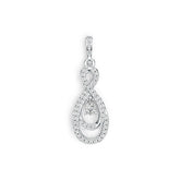 18K Gold Semi Mount Pendant Setting Pear PE 5X3mm with White Topaz Diamond Accent DHJ