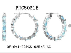 Platinum Semi Mount Earrings Setting Oval OV 6X4mm Hoop Earrings DHJ