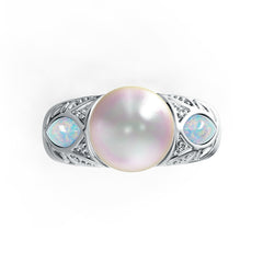 Sterling Silver Semi Mount Ring Setting Round RD 9.5X10mm MQ Cabochon 6X5mm DHJ