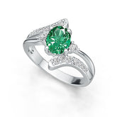 Platinum Semi Mount Ring Setting Oval OV 8X6mm Diamond Accent DHJ