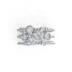 Sterling Silver Semi Mount Ring Setting Round RD 4x4mm 3.5x3.5mm 2x2mm 3 Pieces Set Band Ring DHJ