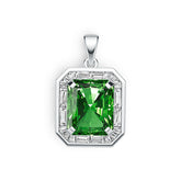 Sterling Silver Semi Mount Pendant Setting Emerald OCT 12X10mm DHJ