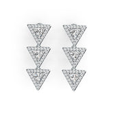 Sterling Silver Semi Mount Earrings Setting Trillion TR 5X5mm - Syzjewelry