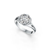 14K Gold Semi Mount Ring Setting Oval OV 10X8mm Diamond Accent DHJ