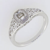 14K Gold Semi Mount Ring Setting Oval OV 6x4mm Vintage Repro Syzjewelry