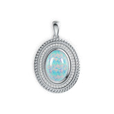 18K Gold Semi Mount Pendant Setting Oval OV 14X10mm Cabochon Diamond Accent DHJ
