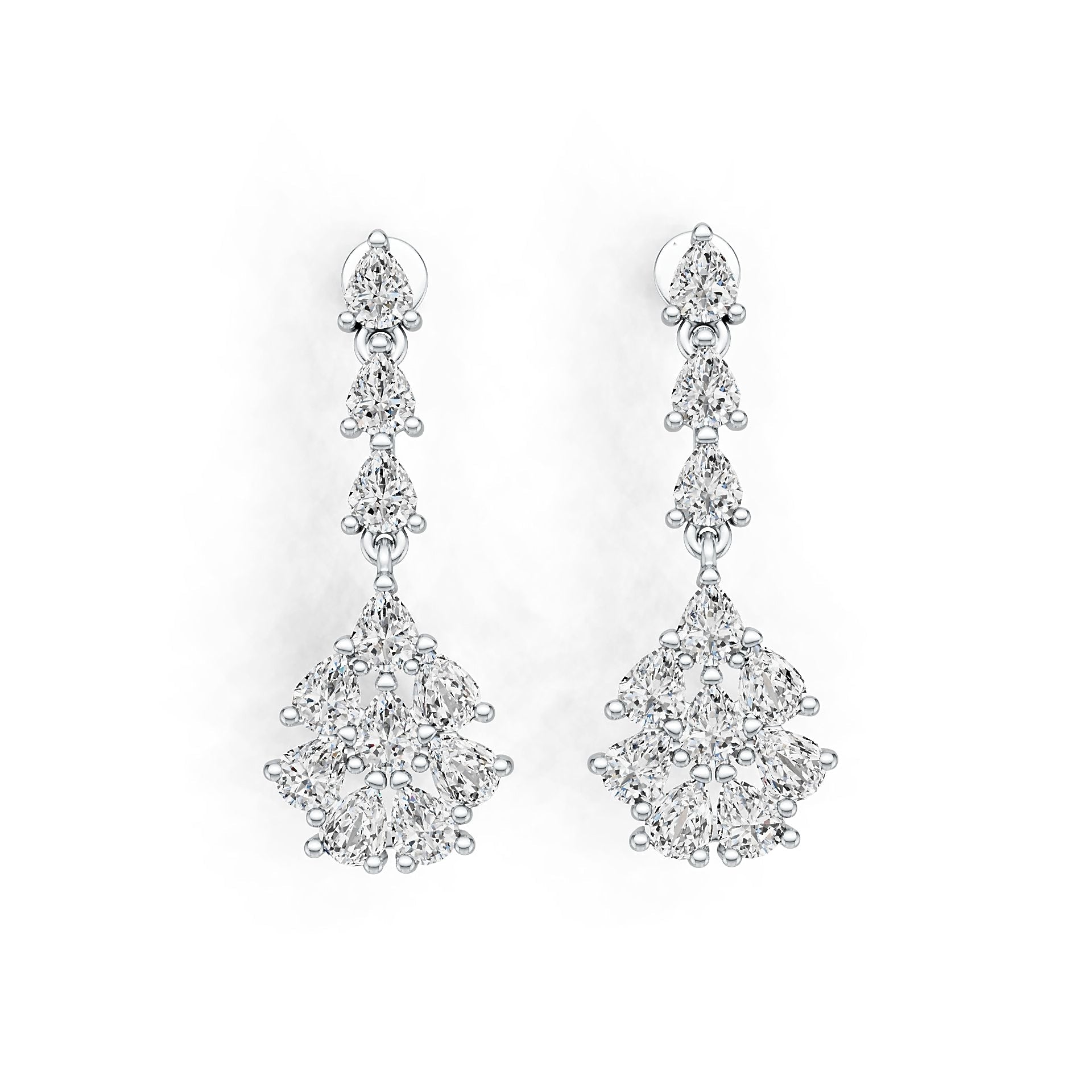 14K Gold Semi Mount Earrings Setting Pear PE 4X3mm DHJ