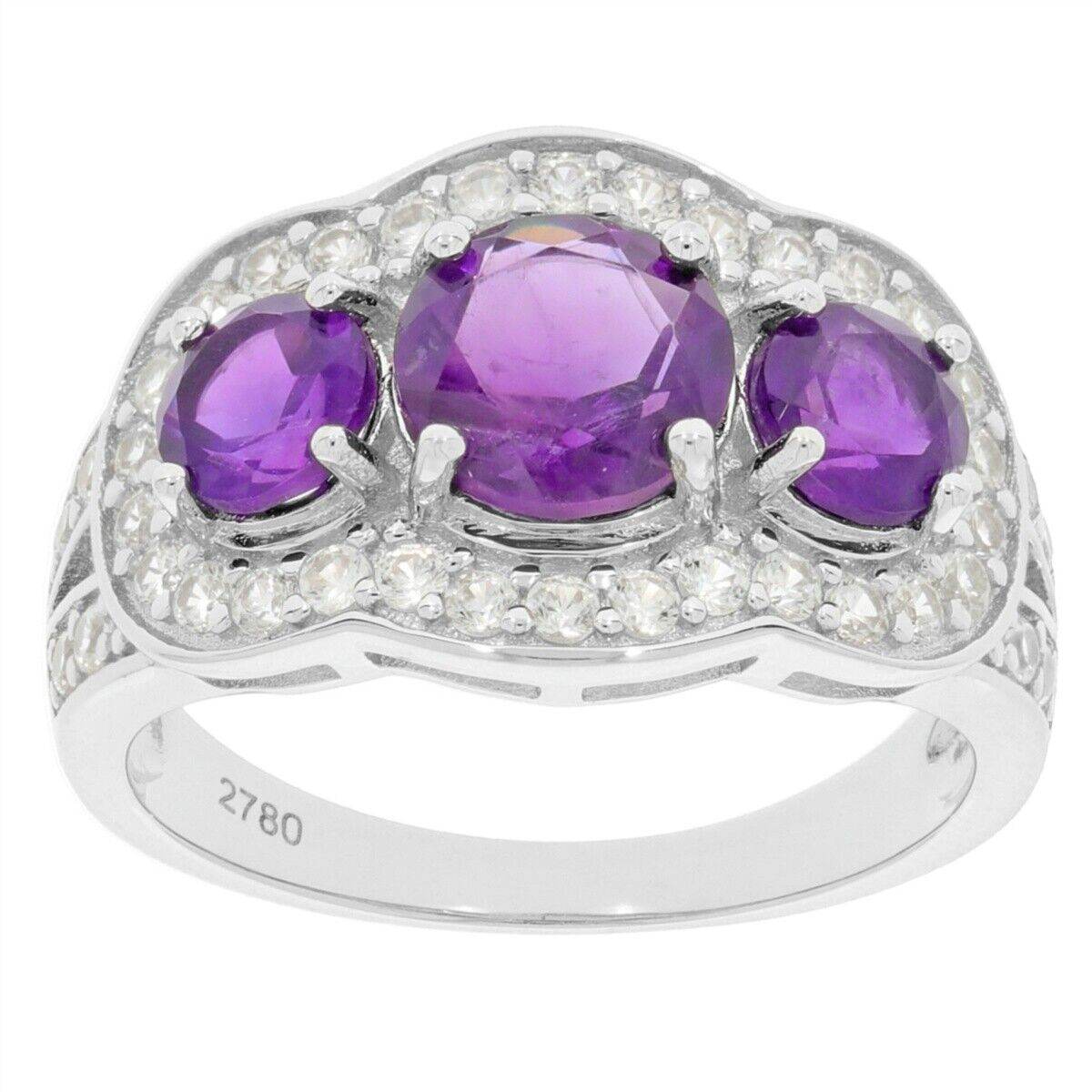 18K Gold Semi Mount Ring Setting Round RD 7x7 RD 5x5mm 3 Stones Halo Diamond Accent Syzjewelry