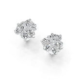 18K Gold Semi Mount Earrings Setting Oval OV 6X4mm Diamond Accent DHJ