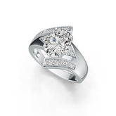 18K Gold Semi Mount Ring Setting Oval OV 10x8mm Bypass Diamond Accent Syzjewelry
