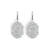 Platinum Semi Mount Earrings Setting Oval OV 8X6mm MQ 4X2mm MQ 5X2.5mm PE 4X3mm Diamond Accent DHJ