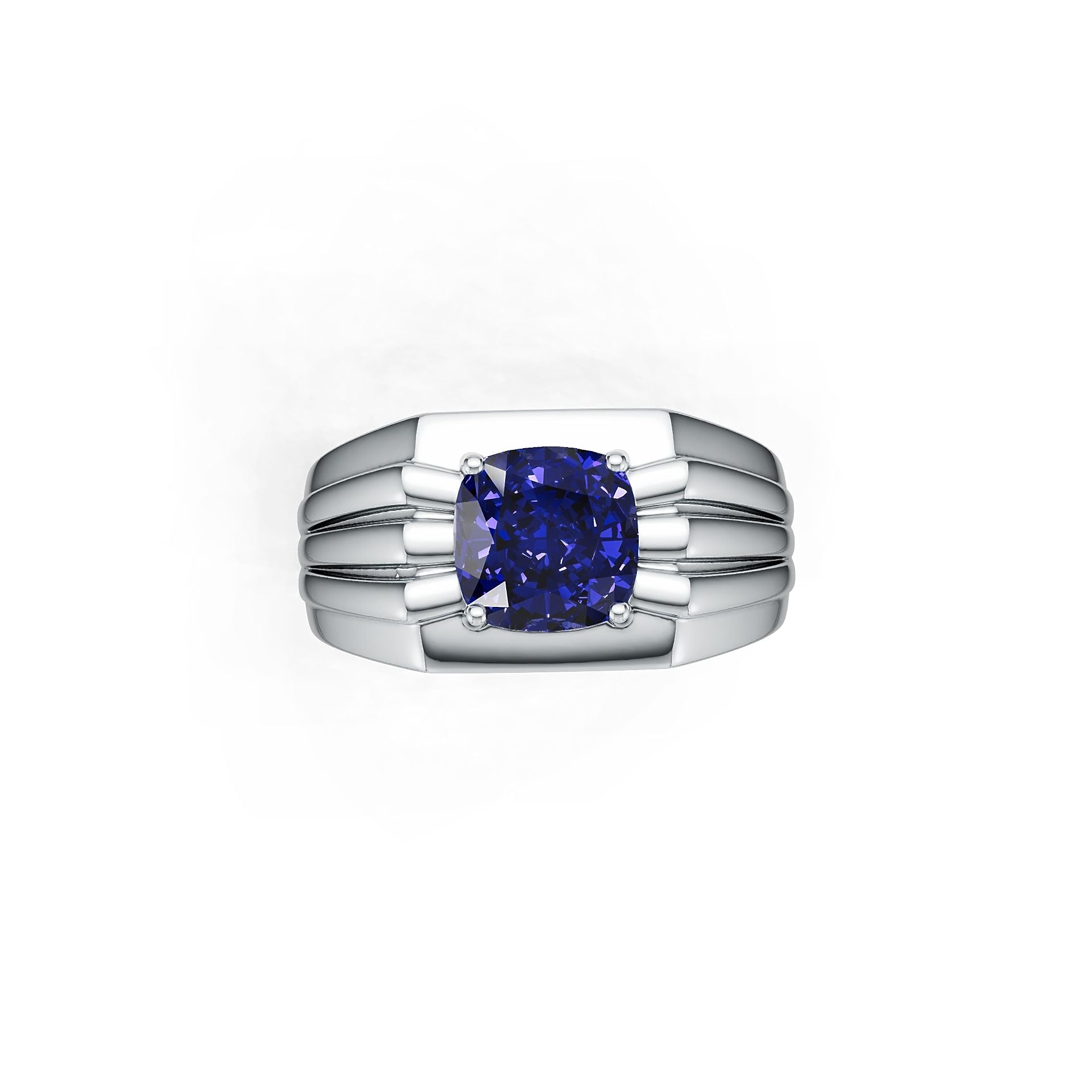 Men's Sterling Silver Semi Mount Ring Setting Cushion CU 8x8mm Syzjewelry