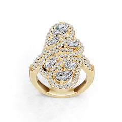 18K Gold Semi Mount Ring Setting Pear Pe 6x4mm Diamond Accent Syz Jewelry