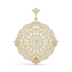 14K Gold Semi Mount Pendant Setting Round Ro 6x6mm Diamond Accent Syz Jewelry