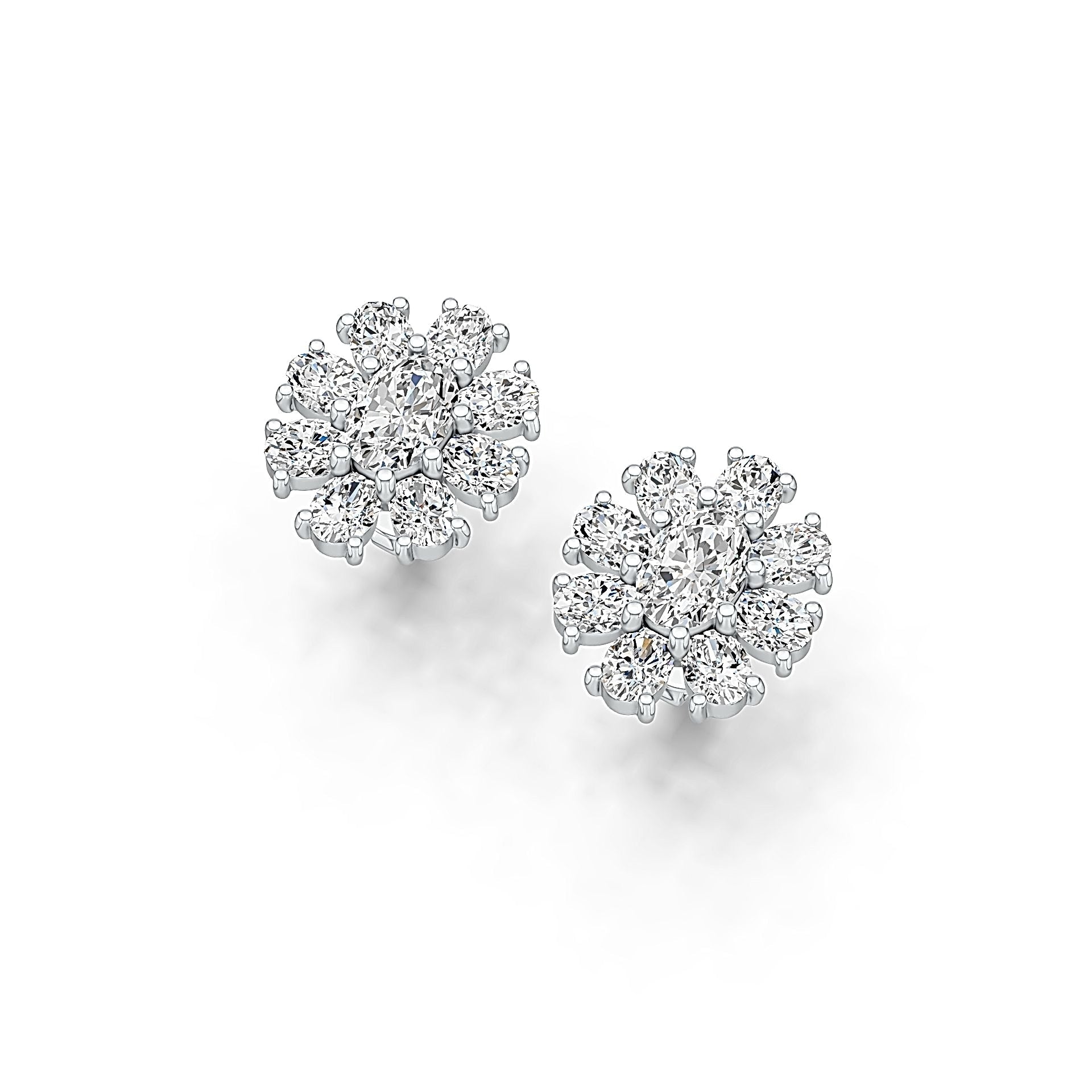 18K Gold Semi Mount Earrings Setting Oval OV 7X5mm DHJ