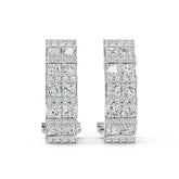 10K Gold Semi Mount Earrings Setting Princess SQ 3X3mm Moissanite Accent DHJ