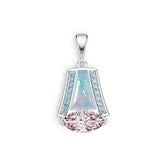 14K Gold Semi Mount Pendant Setting Cab 11X7mm Marquise MQ 12X6mm Diamond Accent DHJ