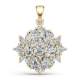 14K Gold Semi Mount Pendant Setting Round Ro 5x4mm Diamond Accent Syz Jewelry