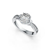 14K Gold Semi Mount Ring Setting Oval OV 9X7mm Solitaire with White Topaz Diamond Accent DHJ
