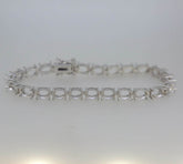 18K Gold Semi Mount Tennis Bracelet Setting OV 6x4mm Cabochon Syzjewelry