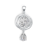 Platinum Semi Mount Pendant Setting Round RD 11x11mm DHJ