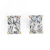 10K Gold Semi Mount Earrings Setting Emerald Em 6x4mm Moissanite Accent Syz Jewelry