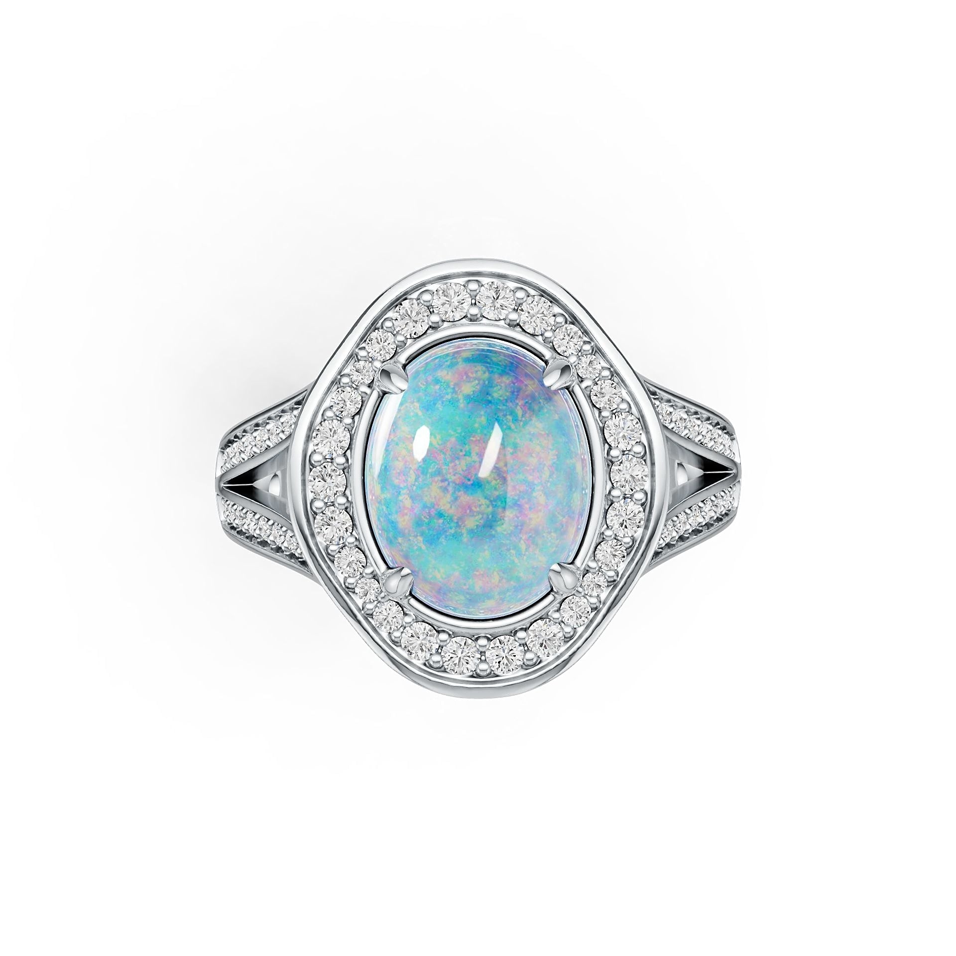 Sterling Silver Semi Mount Ring Setting Cabochon Oval OV 10X8mm White Syzjewelry