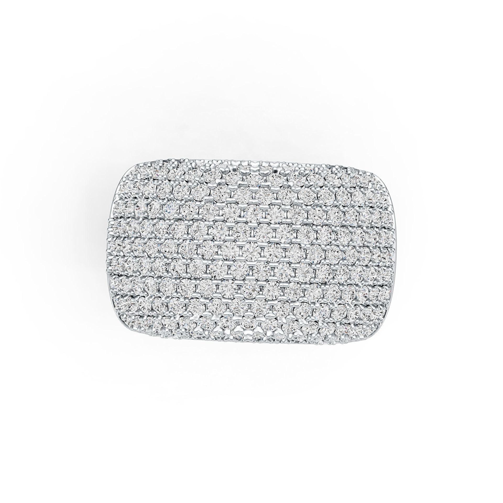 Sterling Silver Dome Pave Ring with White Topaz or Moissanite DHJ