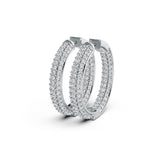 14K Gold Hoop Earrings with or Moissanite Diamond Accent DHJ