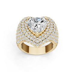 18K Gold Semi Mount Ring Setting Heart He 10x10mm Diamond Accent Syz Jewelry