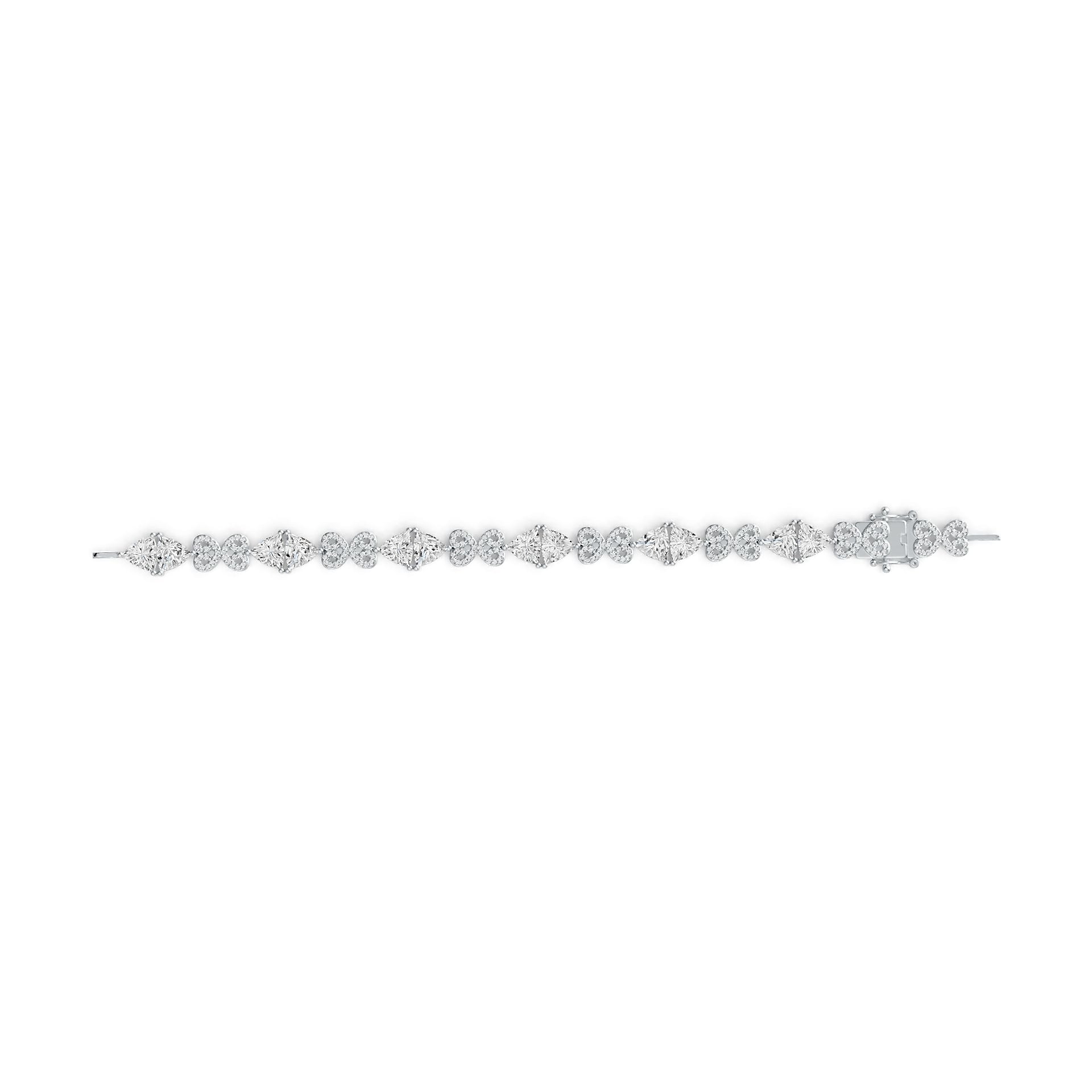 Sterling Silver Semi Mount Bracelet Setting Trillion TR 7X7mm with White Topaz or Moissanite DHJ